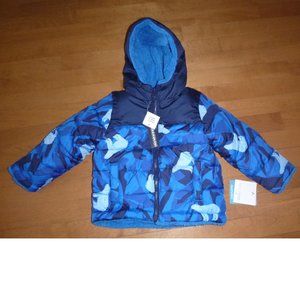 Baby Toddler Boys POLAR BEARS Reversible Sherpa Puffer Coat Size 18 Months NWT
